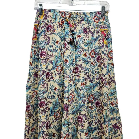 Floral Bohemian Womens Maxi Skirt pants With Elastic Waist Size S - Picture 3 of 10